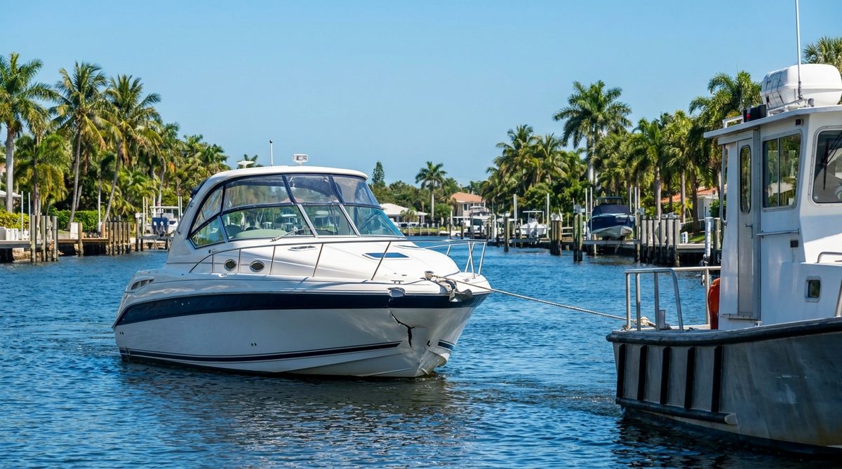 Boat docked at a Florida marina